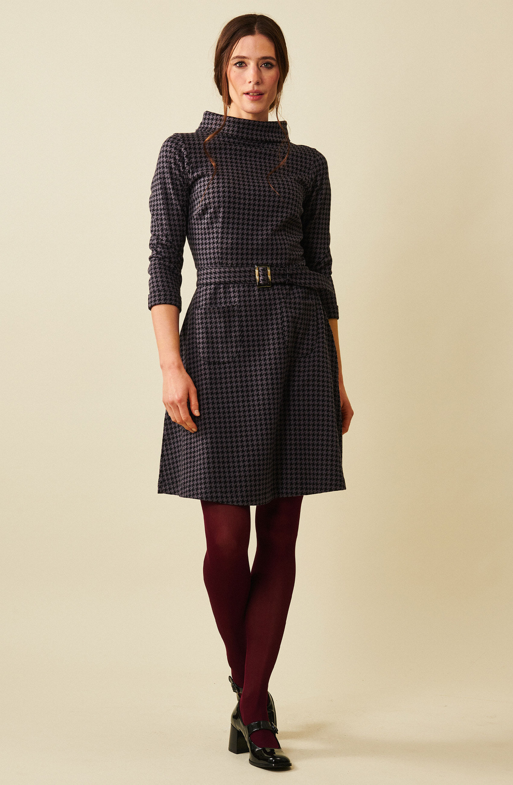 Herlipto❤︎Houndstooth Belted Knit Dress﻿ Herlipto❤︎Houndstooth Belted Knit Dress