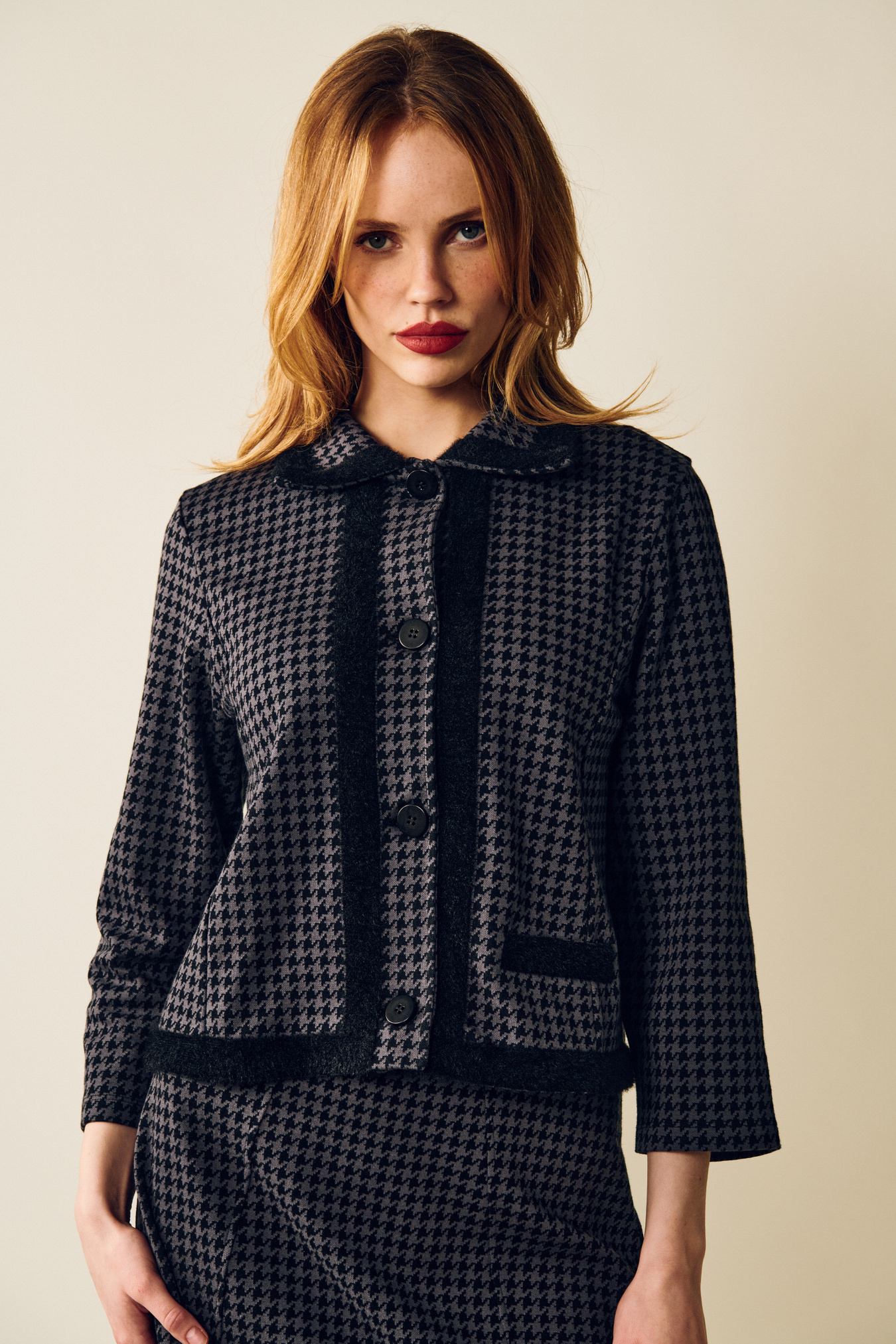 Greta Houndstooth Blazer