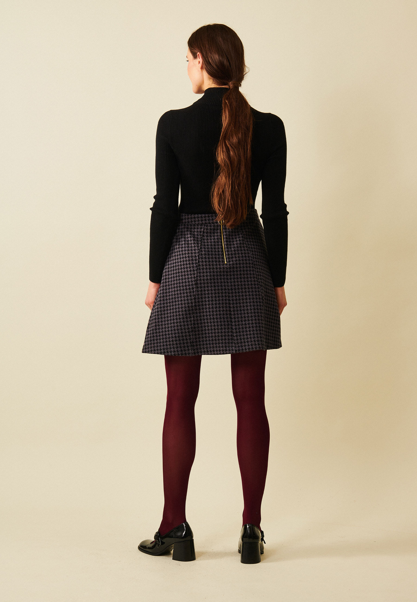 Madeleine Houndstooth Skirt
