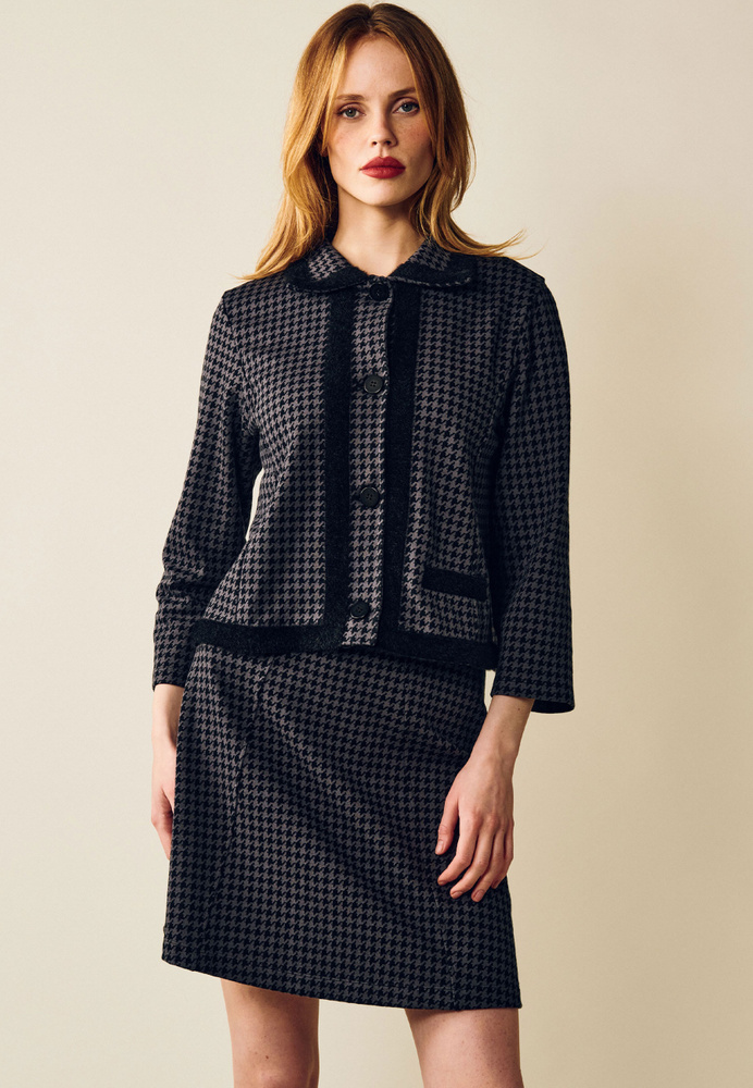 Madeleine Houndstooth Skirt