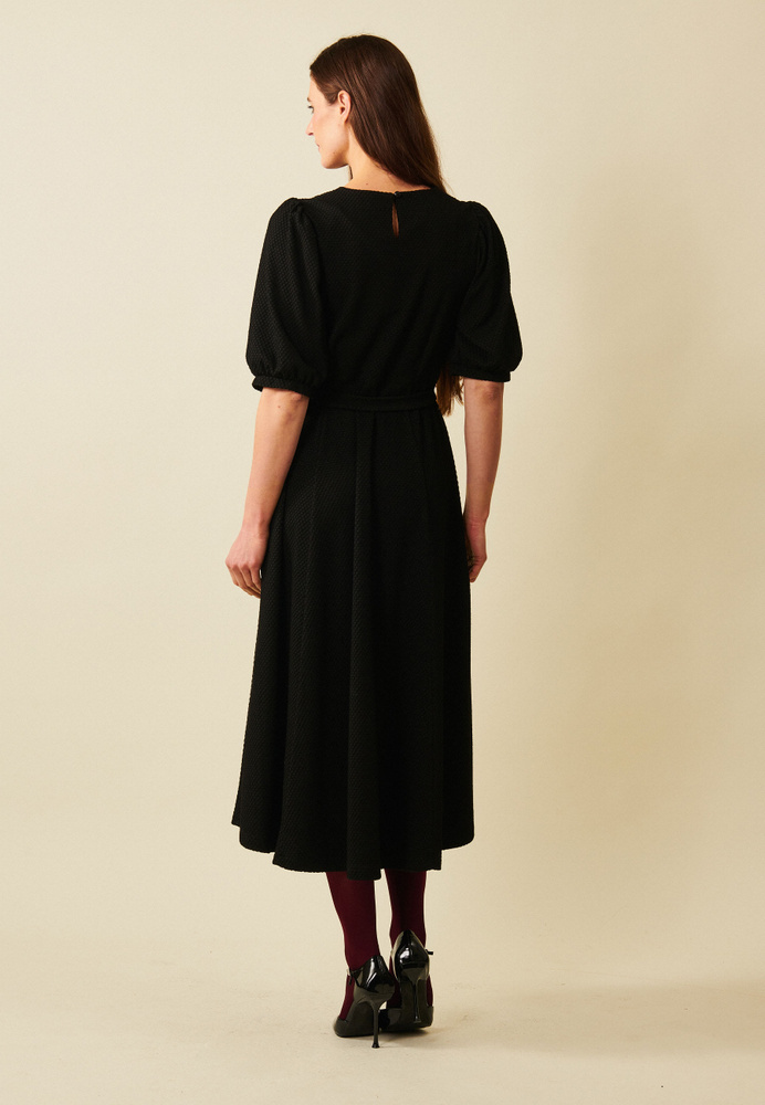 knee length dresses for ladies Shona Joy Clemence High Neck Midi Dress Black Size 12