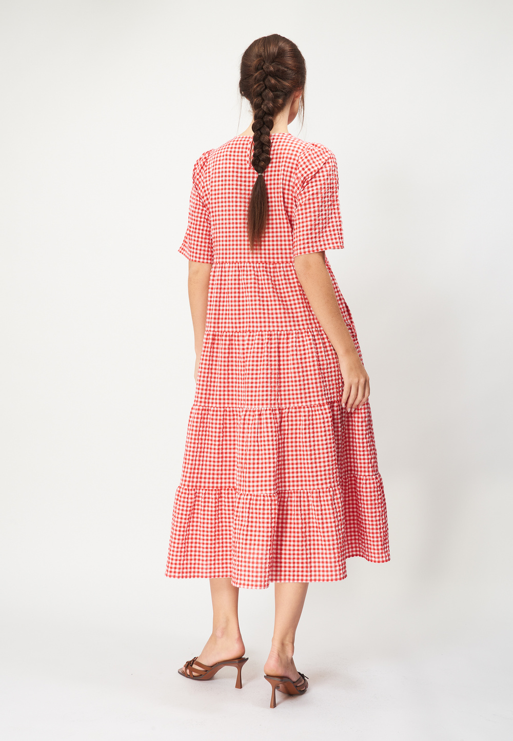Gingham Check Seersucker Dress – Timeless & Relaxed Fit